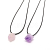 Nuggets Natural Amethyst Pendant Necklace LS-NJEW-WH0002-08-1
