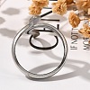 Snake 304 Stainless Steel Open Cuff Rings for Women RJEW-M046-02P-5