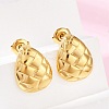 304 Stainless Steel Textured Stud Earrings EJEW-G423-28A-G-2