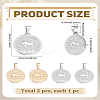 2Pcs 2 Colors 304 Stainless Steel Pendants STAS-LP0003-92B-2