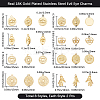 16Pcs 8 Styles 304 Stainless Steel Pendants STAS-BBC0006-36-2