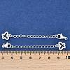 Brass Micro Pave Cubic Zirconia Ends with Chains KK-U043-01S-3