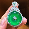 Dyed Natural Green Chalcedony Pendants G-S001-03P-1