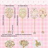 4Pcs 4 Styles Ballet Theme Brass & Iron Enamel Bookmarks with Chain and Bowknot Charms AJEW-SP0002-24-2