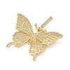 Brass Micro Pave Clear Cubic Zirconia Pendants KK-O127-28G-2
