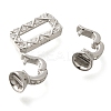 925 Sterling Silver Micro Pave Clear Cubic Zirconia Fold Over Clasps STER-U006-07P-2