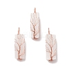 Copper Wire Wrapped Natural Selenite Big Pendants KK-E086-01RG-1