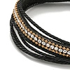 Braided PU Leather & Waxed Cords Multi-strand Bracelets BJEW-P329-09A-G-2