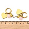 304 Stainless Steel Glass Beads Hoop Earrings EJEW-D308-08PG-3
