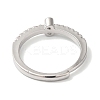 Rack Plating Brass Clear Cubic Zirconia Number 3 Adjustable Rings for Women RJEW-S407-09P-03-3
