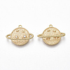 Brass Micro Pave Clear Cubic Zirconia Pendants KK-S356-034G-NF-1