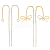 BENECREAT 8Pcs 2 Style Brass Stud Earring Findings KK-BC0009-30-1