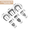 SUPERFINDINGS 3 Sets 3 Style Belt Alloy Buckle Sets FIND-FH0008-31-2