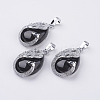 Natural Dyed & Heated Black Agate Pendants X-G-E442-04E-1