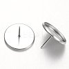 Tarnish Resistant Flat Round Stainless Steel Stud Earring Settings LS-X-STAS-M227-16mm-2