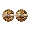 Brass Micro Pave Cubic Zirconia Leopard Stud Earrings EJEW-U055-13B-G-2