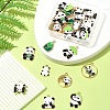 36Pcs 9 Styles Panda Theme Alloy Enamel Pendants ENAM-FS0002-31-8