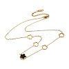 Ion Plating(IP) 304 Stainless Steel & Plastic Flower Pendant Necklaces for Women NJEW-P320-02G-03-4