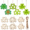 3 Sets 3 Styles Saint Patrick's Day Theme Wood Big Pendant Decorations HJEW-CJ0001-05-1