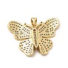 Rack Plating Brass Micro Pave Cubic Zirconia Pendants KK-E072-20G-2