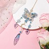 Natural Aquamarine and Resin Pendant Decorations HJEW-TA00134-01-2
