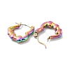 Ion Plating(IP) Rainbow Color 304 Stainless Steel Heart Hoop Earrings for Women EJEW-G293-20M-2
