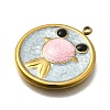 304 Stainless Steel Enamel Pendants STAS-Z163-21G-01-2
