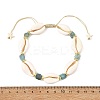 Ocean Natural Blue Apatite & Natural Cowrie Shell Braided Bead Anklets for Women AJEW-AN00845-4