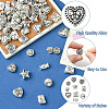 60Pcs 10 Styles Valentine's Day Theme Tibetan Style Alloy Beads TIBEB-CJ0001-38-3