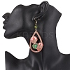 Christmas Printed Wood Dangle Earrings EJEW-JE06519-3