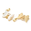 Natural White Shell Butterfly Pendants KK-U043-26G-2