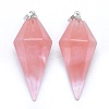 Watermelon Stone Glass Pointed Pendants KK-E757-F-20P-1