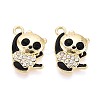 Alloy & Enamel & Crystal Rhinestone Pendants PALLOY-T095-12KCG-1