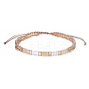 Bohemian Style Glass Seed Bead & Plastic Braided Bead Bracelets QF8968-5-1