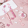 18Pcs 3 Styles Bowknot Food Grade Silicone Beads SIL-SC0003-16-4