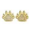 Rack Plating Brass Micro Pave Clear Cubic Zirconia Connector Charms KK-O017-05G-1