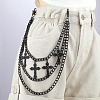 Alloy Cross Charm Curb Chain 3 Layer Chain Belts for Pants FS-WGFC860-03-1