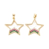 Brass Micro Pave Colorful Cubic Zirconia Pendants KK-G415-04G-2