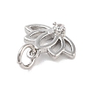 Rack Plating Brass Clear Cubic Zirconia Pendants KK-M293-11P-2