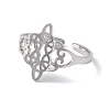 Non-Tarnish Sailor's Knot 304 Stainless Steel Hollow Open Cuff Ring for Men Women LS-RJEW-E073-05P-2