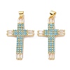 Brass Micro Pave Cubic Zirconia Pendants ZIRC-I063-01G-2