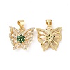 Brass Micro Pave Cubic Zirconia Pendants ZIRC-I063-44G-2
