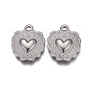 Non-Tarnish 304 Stainless Steel Textured Pendants STAS-F207-12P-1
