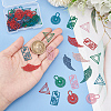 64Pcs 16 Style 430 Stainless Steel Filigree Pendants STAS-BC0003-75-3
