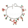 Christmas Alloy Enamel Charm Bracelets BJEW-H634-01C-KCGP-2