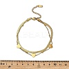 304 Stainless Steel Double Layer Heart Link Chain Anklets for Women LS-AJEW-Q012-01G-3