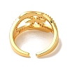 Rack Plating Brass Micro Pave Clear Cubic Zirconia Cuff Rings for Women RJEW-G325-13D-G-3