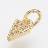 Brass Micro Pave Cubic Zirconia Charms ZIRC-F083-025G-RS-1