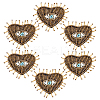Heart with Evil Eye Cloth Patches PATC-WH0007-02-1