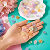 240Pcs 6 Colors Transparent UV Plating Acrylic Bead Caps OACR-TA0002-95-6